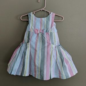 NWOT Pastel Striped Poofy Jumper Dress - Easter